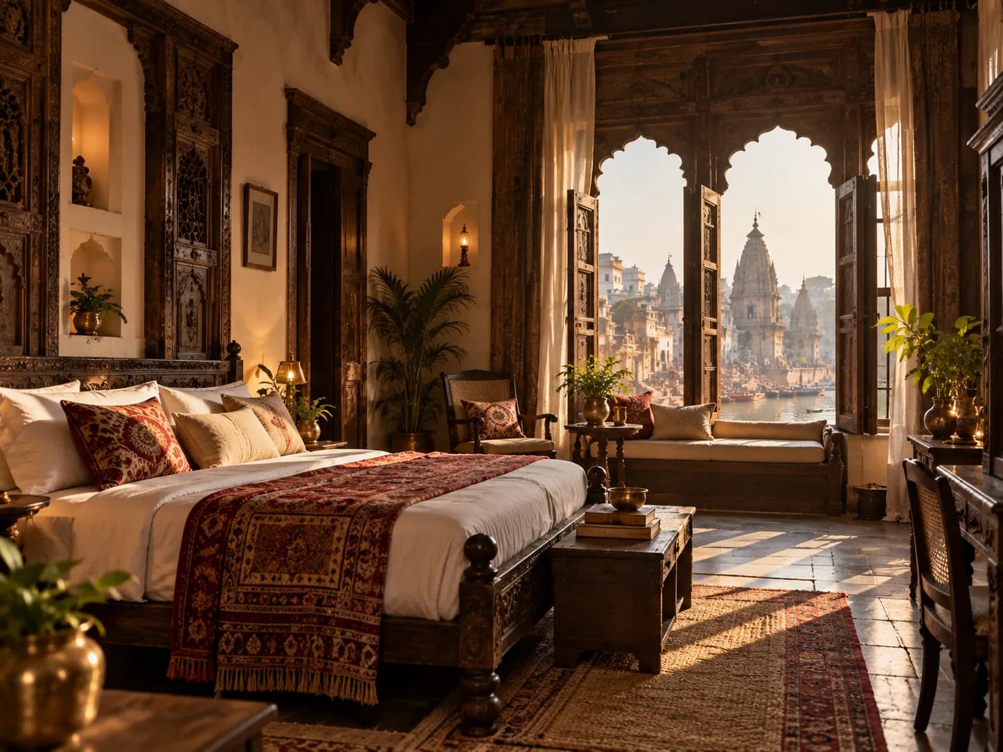 A heritage haveli stay overlooking the ghats of Varanasi