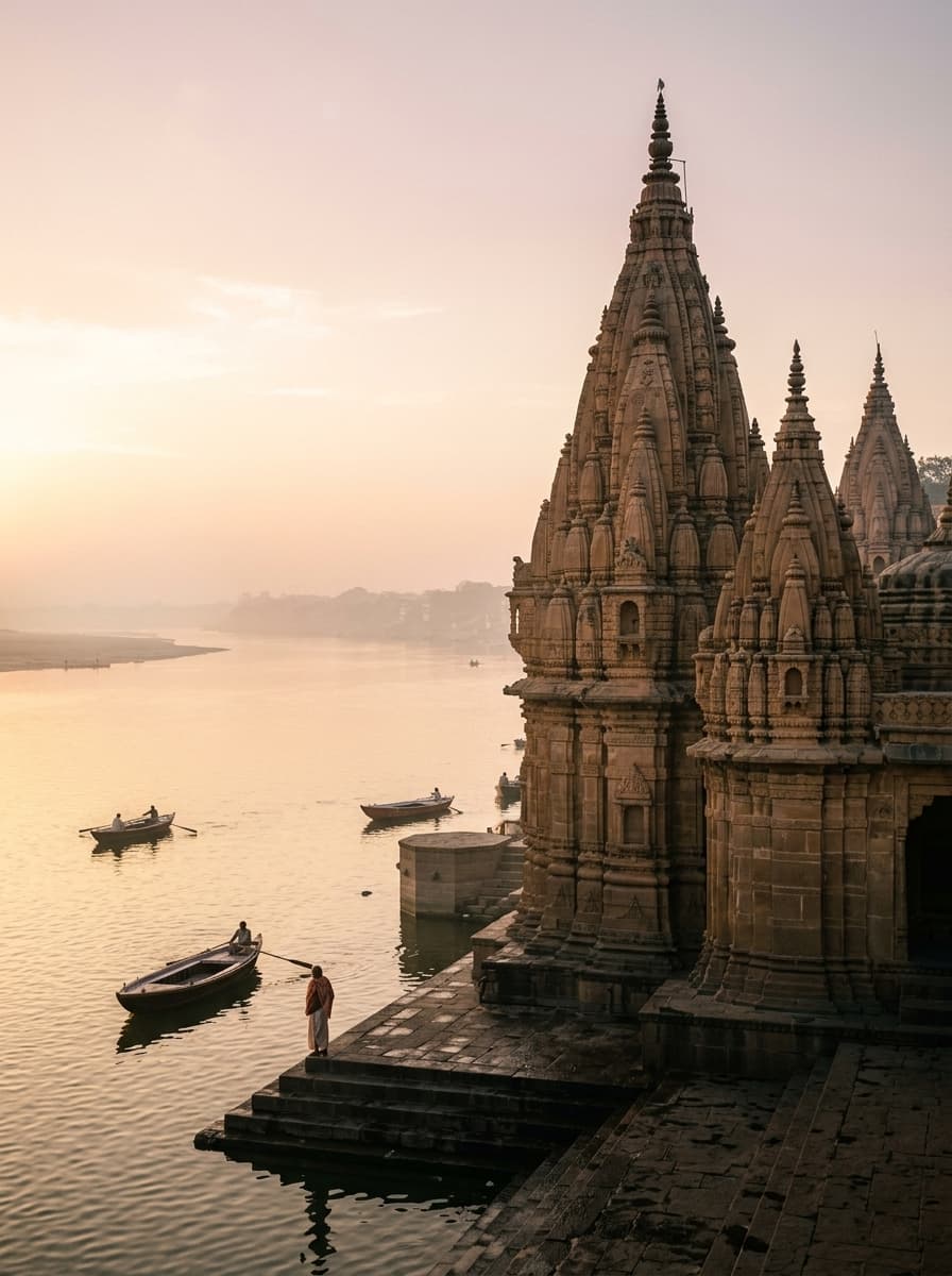 Temple spires at dawn